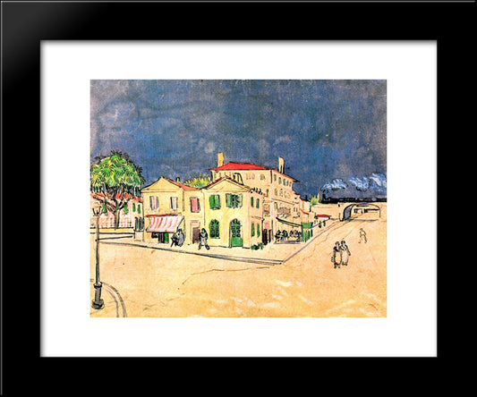 Vincent'S House In Arles (The Yellow House) 20x24 Black Modern Wood Framed Art Print Poster by Van Gogh, Vincent