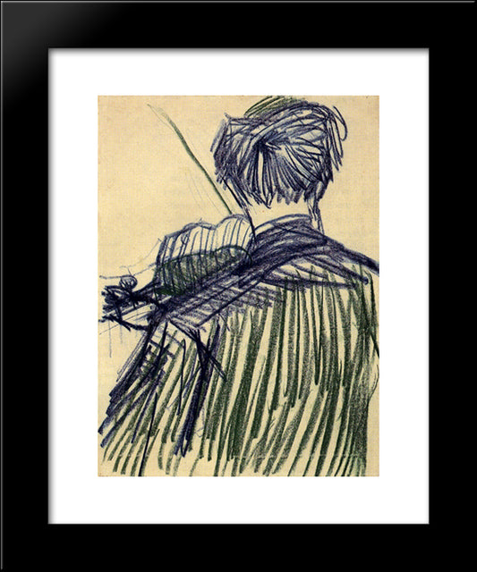 Violinist Seen From The Back 20x24 Black Modern Wood Framed Art Print Poster by Van Gogh, Vincent