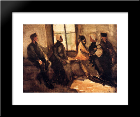 Waiting Room 20x24 Black Modern Wood Framed Art Print Poster by Van Gogh, Vincent