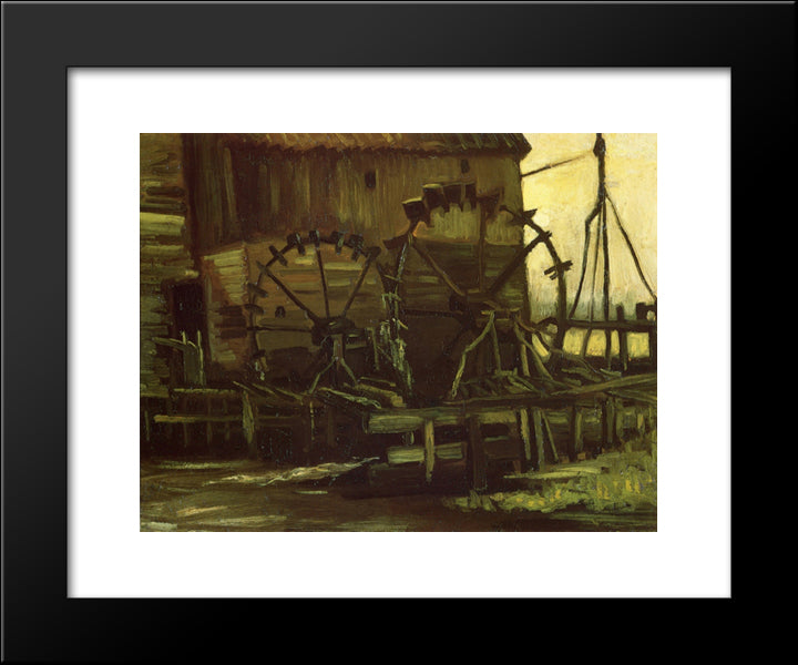 Water Wheels Of Mill At Gennep 20x24 Black Modern Wood Framed Art Print Poster by Van Gogh, Vincent