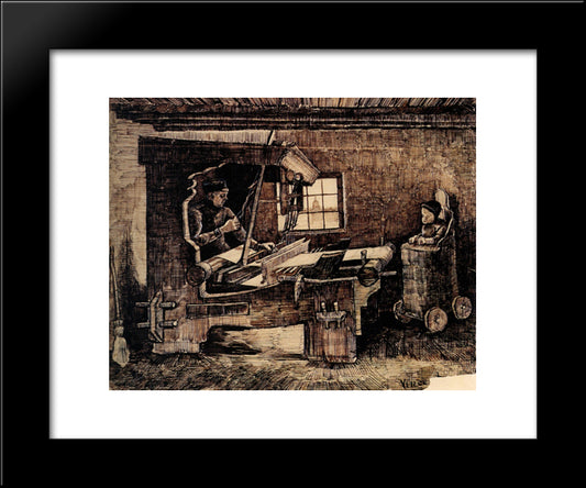 Weaver, With A Baby In A Highchair 20x24 Black Modern Wood Framed Art Print Poster by Van Gogh, Vincent