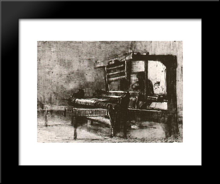 Weaver Facing Left 20x24 Black Modern Wood Framed Art Print Poster by Van Gogh, Vincent