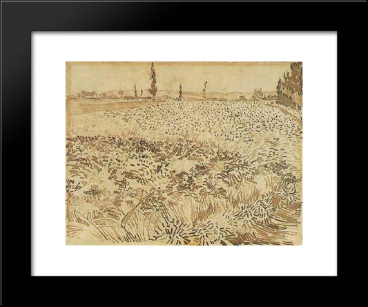 Wheat Field 20x24 Black Modern Wood Framed Art Print Poster by Van Gogh, Vincent