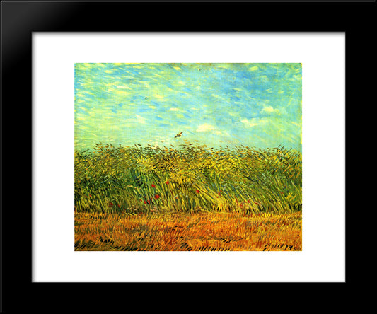 Wheat Field With A Lark 20x24 Black Modern Wood Framed Art Print Poster by Van Gogh, Vincent