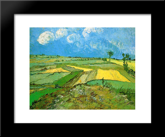 Wheat Fields At Auvers Under Clouded Sky 20x24 Black Modern Wood Framed Art Print Poster by Van Gogh, Vincent