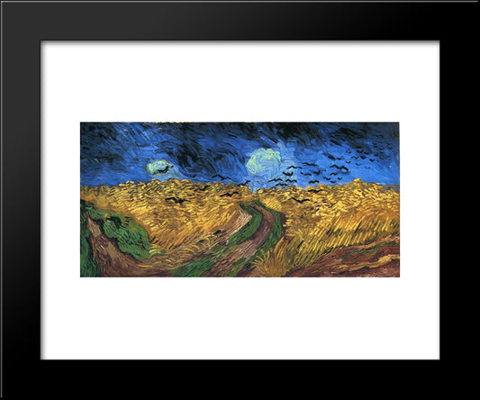 Wheatfield With Crows 20x24 Black Modern Wood Framed Art Print Poster by Van Gogh, Vincent