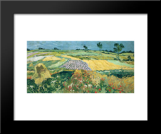 Wheatfields 20x24 Black Modern Wood Framed Art Print Poster by Van Gogh, Vincent