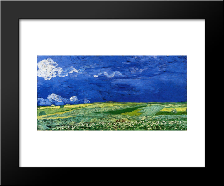 Wheatfields Under Thunderclouds 20x24 Black Modern Wood Framed Art Print Poster by Van Gogh, Vincent