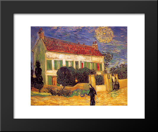 White House At Night 20x24 Black Modern Wood Framed Art Print Poster by Van Gogh, Vincent