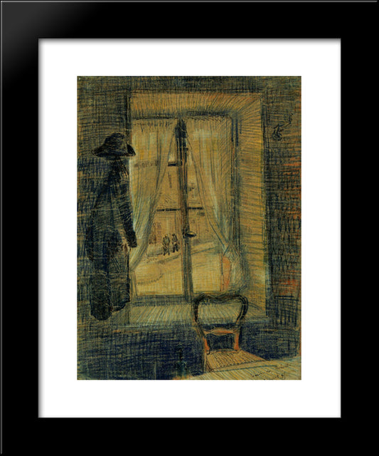 Window In The Bataille Restaurant 20x24 Black Modern Wood Framed Art Print Poster by Van Gogh, Vincent