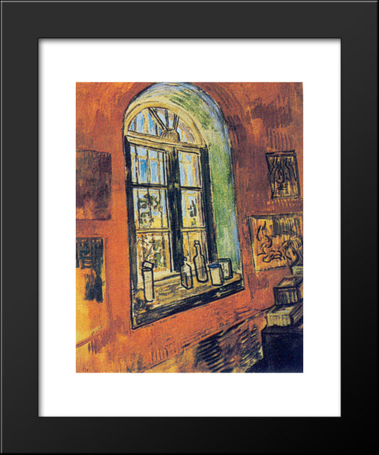 Window Of Vincent'S Studio At The Asylum 20x24 Black Modern Wood Framed Art Print Poster by Van Gogh, Vincent