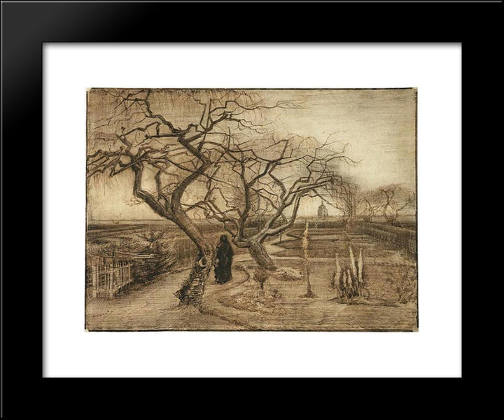 Winter Garden 20x24 Black Modern Wood Framed Art Print Poster by Van Gogh, Vincent