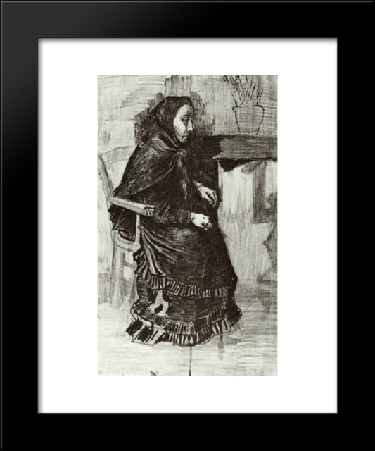 Woman In A Dark Dress (Sien'S Mother) 20x24 Black Modern Wood Framed Art Print Poster by Van Gogh, Vincent