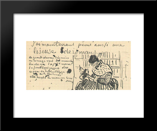 Woman Reading A Novel 20x24 Black Modern Wood Framed Art Print Poster by Van Gogh, Vincent