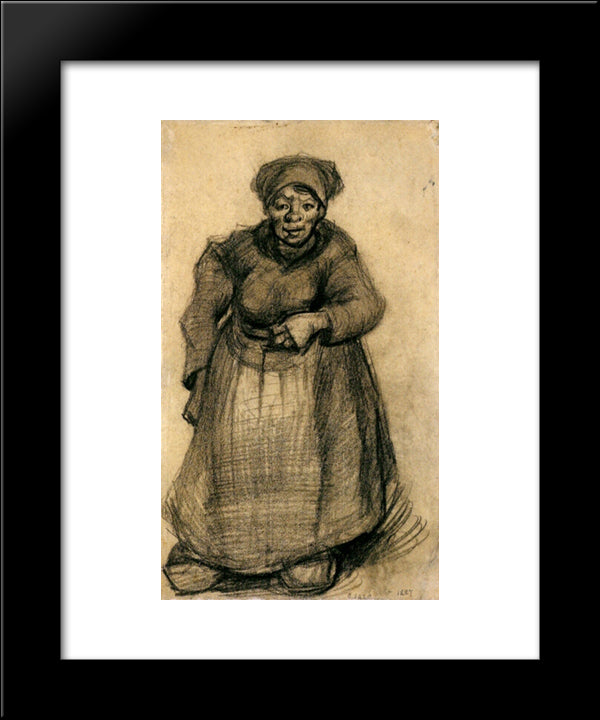 Woman With Her Left Arm Raised 20x24 Black Modern Wood Framed Art Print Poster by Van Gogh, Vincent