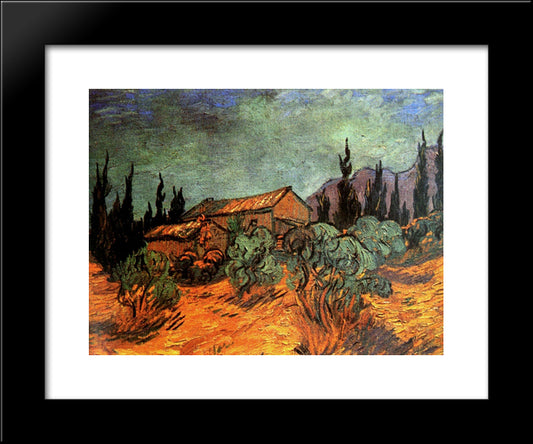 Wooden Sheds 20x24 Black Modern Wood Framed Art Print Poster by Van Gogh, Vincent