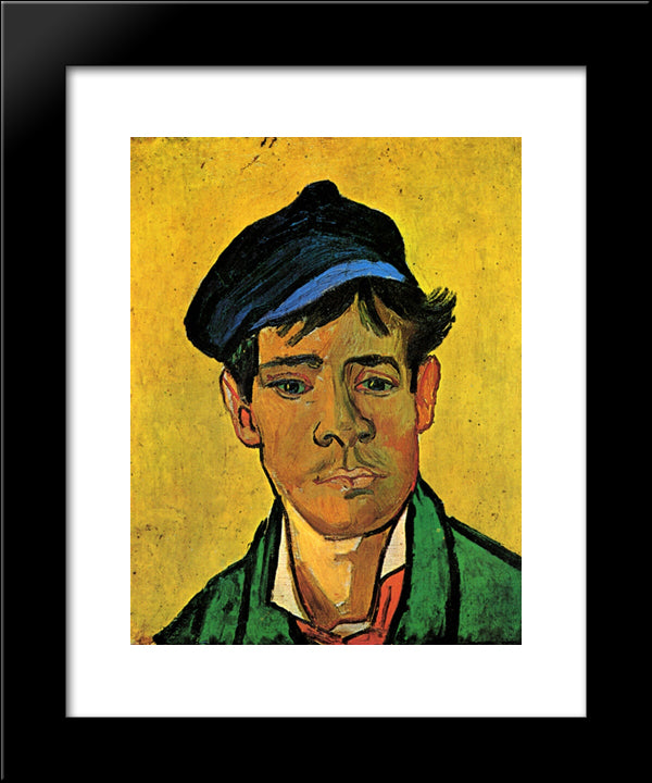 Young Man With A Hat 20x24 Black Modern Wood Framed Art Print Poster by Van Gogh, Vincent