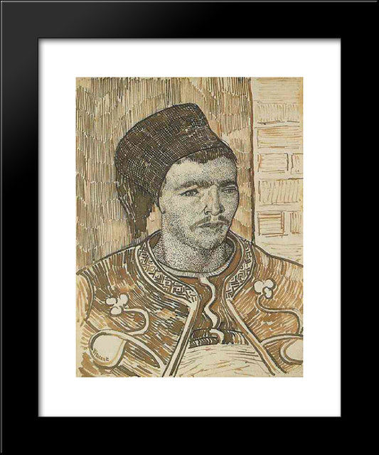 Zouave, Half-Figure 20x24 Black Modern Wood Framed Art Print Poster by Van Gogh, Vincent