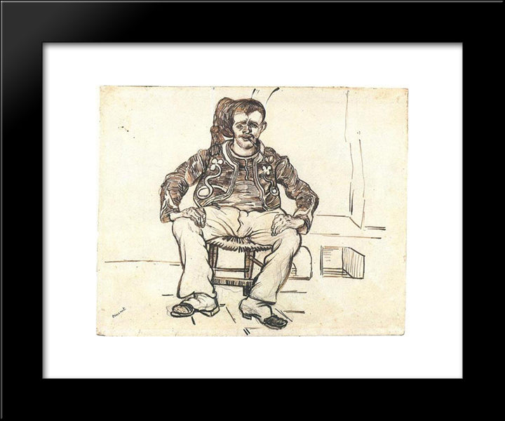 Zouave Sitting, Whole Figure 20x24 Black Modern Wood Framed Art Print Poster by Van Gogh, Vincent