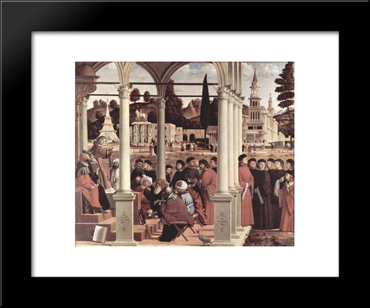 Debate Of St. Stephen 20x24 Black Modern Wood Framed Art Print Poster by Carpaccio, Vittore