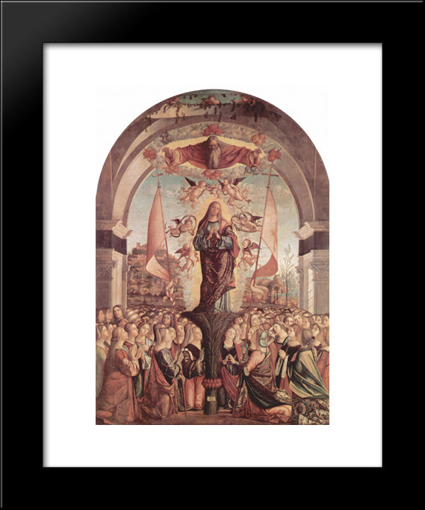 Glorification Of St. Ursula And Her Companions 20x24 Black Modern Wood Framed Art Print Poster by Carpaccio, Vittore
