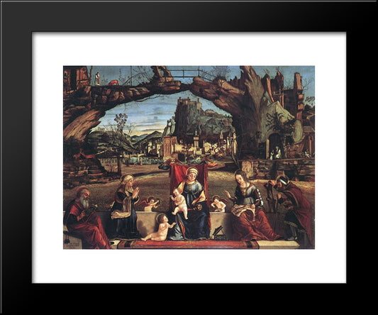 Holy Conversation 20x24 Black Modern Wood Framed Art Print Poster by Carpaccio, Vittore