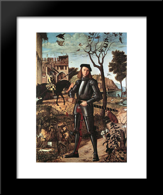 Portrait Of A Knight 20x24 Black Modern Wood Framed Art Print Poster by Carpaccio, Vittore