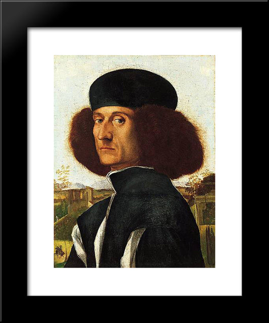 Portrait Of A Venetian Nobleman 20x24 Black Modern Wood Framed Art Print Poster by Carpaccio, Vittore