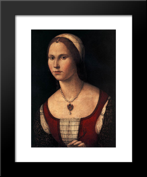 Portrait Of A Young Woman 20x24 Black Modern Wood Framed Art Print Poster by Carpaccio, Vittore
