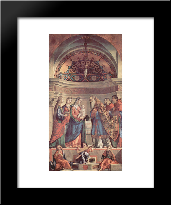 Presentation In The Temple 20x24 Black Modern Wood Framed Art Print Poster by Carpaccio, Vittore
