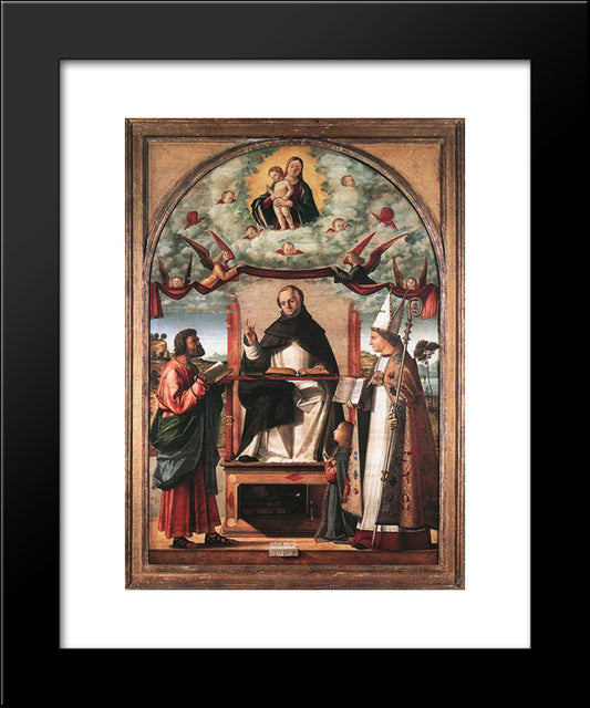 St. Thomas In Glory Between St. Mark And St. Louis Of Toulouse 20x24 Black Modern Wood Framed Art Print Poster by Carpaccio, Vittore