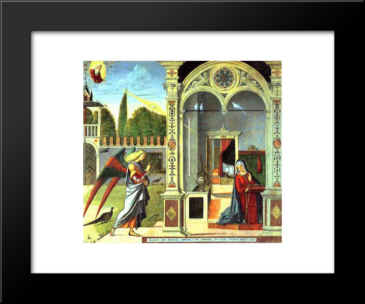 The Annunciation 20x24 Black Modern Wood Framed Art Print Poster by Carpaccio, Vittore