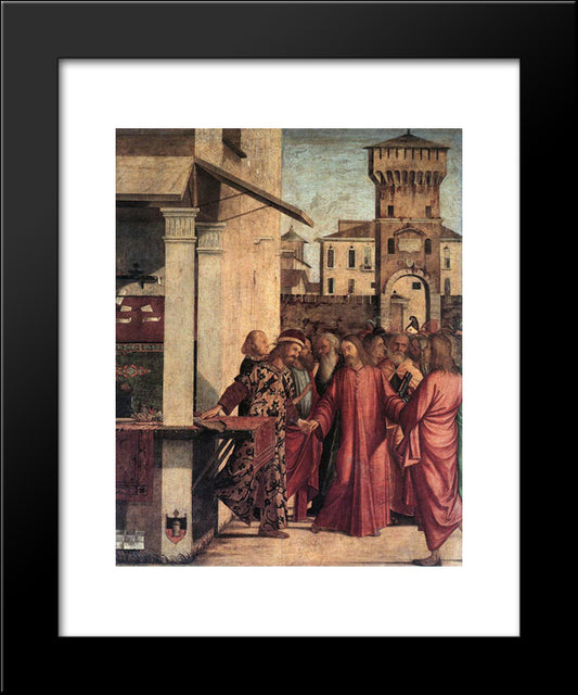 The Calling Of St. Matthew 20x24 Black Modern Wood Framed Art Print Poster by Carpaccio, Vittore