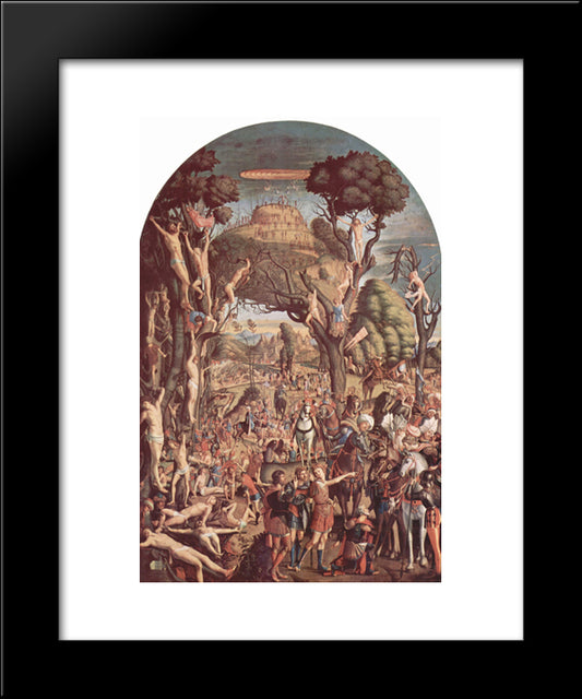 The Crucifixion And The Glorification The Ten Thousand Martyrs On Mount Ararat 20x24 Black Modern Wood Framed Art Print Poster by Carpaccio, Vittore