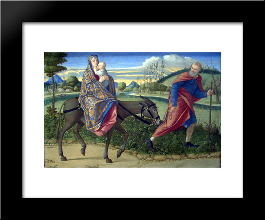 The Flight Into Egypt 20x24 Black Modern Wood Framed Art Print Poster by Carpaccio, Vittore