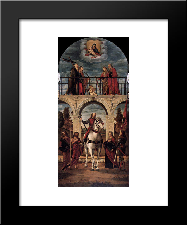 The Glory Of St. Vidal 20x24 Black Modern Wood Framed Art Print Poster by Carpaccio, Vittore
