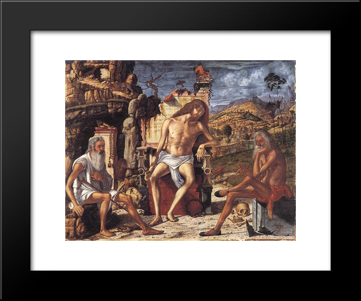 The Meditation On The Passion 20x24 Black Modern Wood Framed Art Print Poster by Carpaccio, Vittore