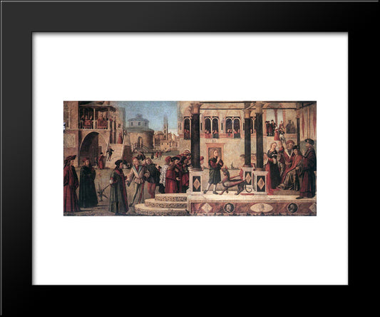 The Miracle Of St. Tryphonius 20x24 Black Modern Wood Framed Art Print Poster by Carpaccio, Vittore