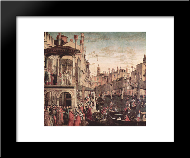 The Miracle Of The Relic Of The True Cross On The Rialto Bridge 20x24 Black Modern Wood Framed Art Print Poster by Carpaccio, Vittore