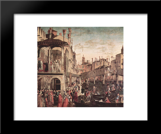 The Miracle Of The Relic Of The True Cross On The Rialto Bridge 20x24 Black Modern Wood Framed Art Print Poster by Carpaccio, Vittore