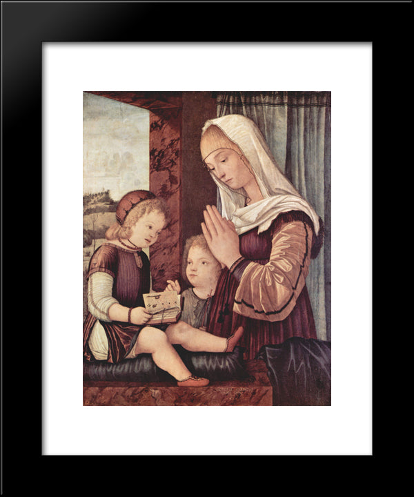 Virgin Mary And John The Baptist, Praying To The Child Christ 20x24 Black Modern Wood Framed Art Print Poster by Carpaccio, Vittore