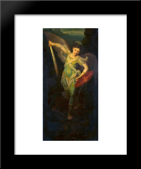 Archangel Michael 20x24 Black Modern Wood Framed Art Print Poster by Borovikovsky, Vladimir