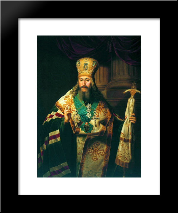 Bishop Of The Russian Orthodox Church 20x24 Black Modern Wood Framed Art Print Poster by Borovikovsky, Vladimir