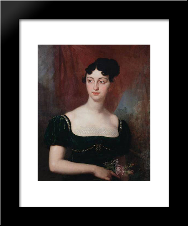 Maria Nikolaevna Yakovleva 20x24 Black Modern Wood Framed Art Print Poster by Borovikovsky, Vladimir