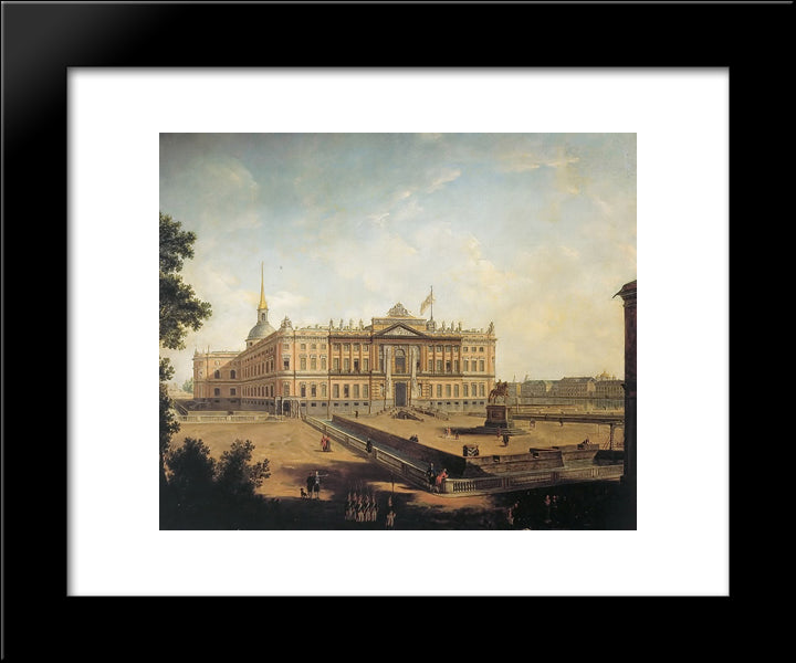 Mihailovsk Castle 20x24 Black Modern Wood Framed Art Print Poster by Borovikovsky, Vladimir