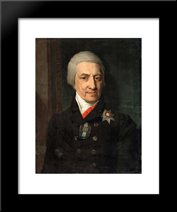 Portrait Of Koshelev 20x24 Black Modern Wood Framed Art Print Poster by Borovikovsky, Vladimir