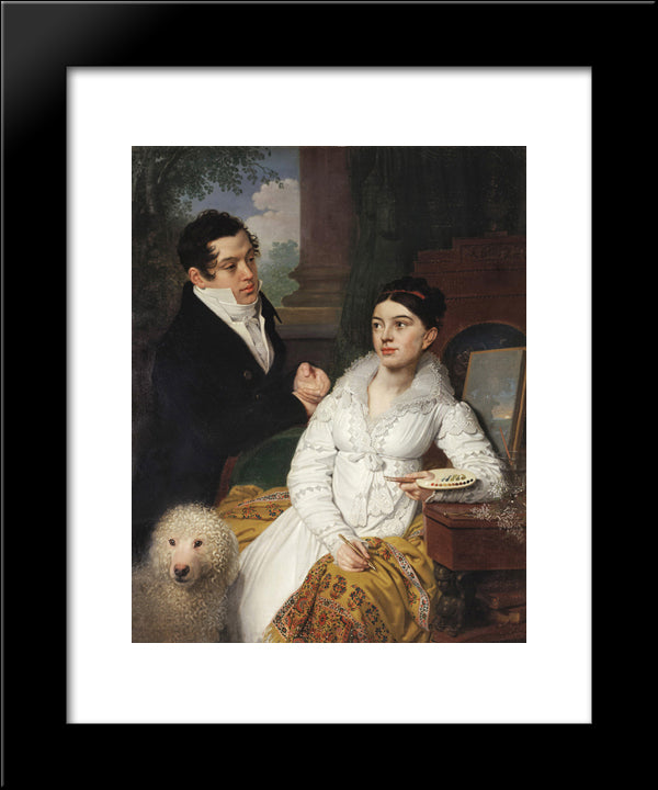 Portrait Of A. G. And A. A. Lobanov Rostovsky 20x24 Black Modern Wood Framed Art Print Poster by Borovikovsky, Vladimir