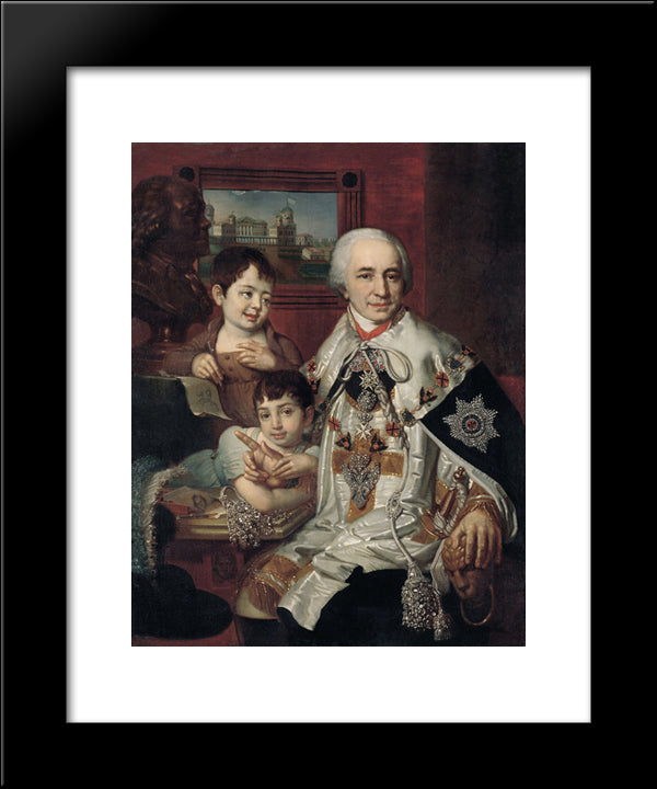 Portrait Of Count G.G. Kushelev 20x24 Black Modern Wood Framed Art Print Poster by Borovikovsky, Vladimir