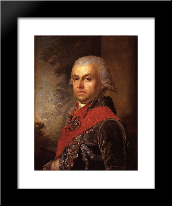 Portrait Of D. P. Troschinsky 20x24 Black Modern Wood Framed Art Print Poster by Borovikovsky, Vladimir