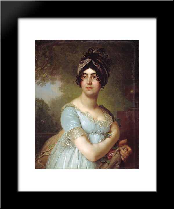 Portrait Of Daria Semyonovna Baratoff 20x24 Black Modern Wood Framed Art Print Poster by Borovikovsky, Vladimir